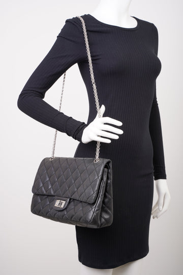 Chanel 2.55 Reissue Flap Black Calfskin Leather