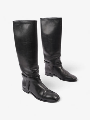 Christian Dior Riding Boots Black Leather EU 37 UK 4