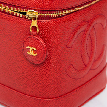 Chanel Red Caviar Timeless CC Vanity Bag