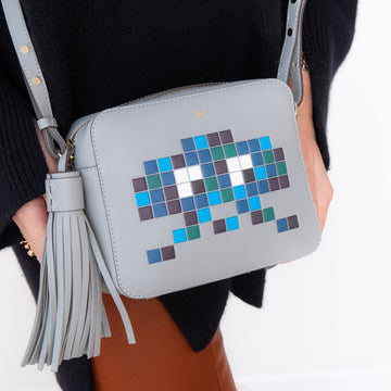 Anya Hindmarch Grey Leather Crossbody Bag
