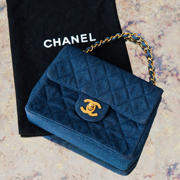 Chanel Vintage Denim Mini Square Flap Bag
