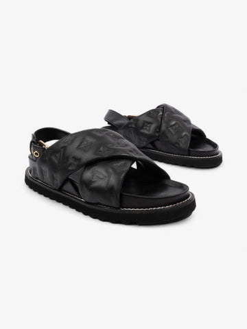 Louis Vuitton Paseo Flat Sandal Black Lambskin Leather EU 39 UK 6