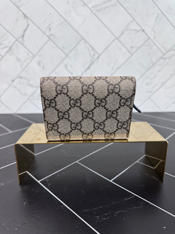 Gucci Brown Coated Canvas Heart Motif Wallet