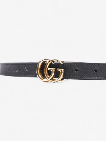 Gucci EC Marmont Thin Belt Black / Gold Leather 70cm / 28"