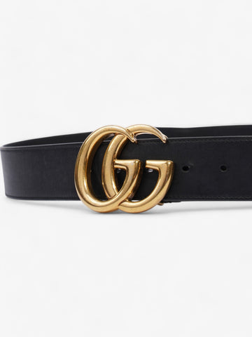 Gucci EC Marmont Wide Belt Black / Gold Leather 80cm / 32"