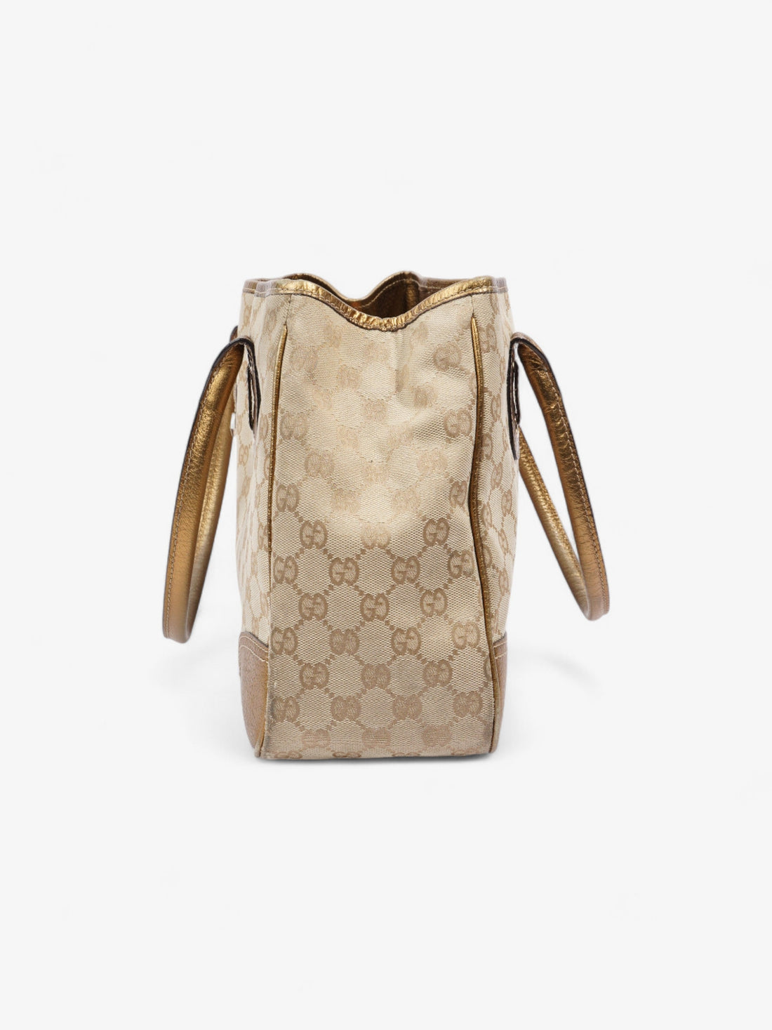 Gucci Princy Tote Beige And Ebony EC Supreme / Gold Canvas Medium