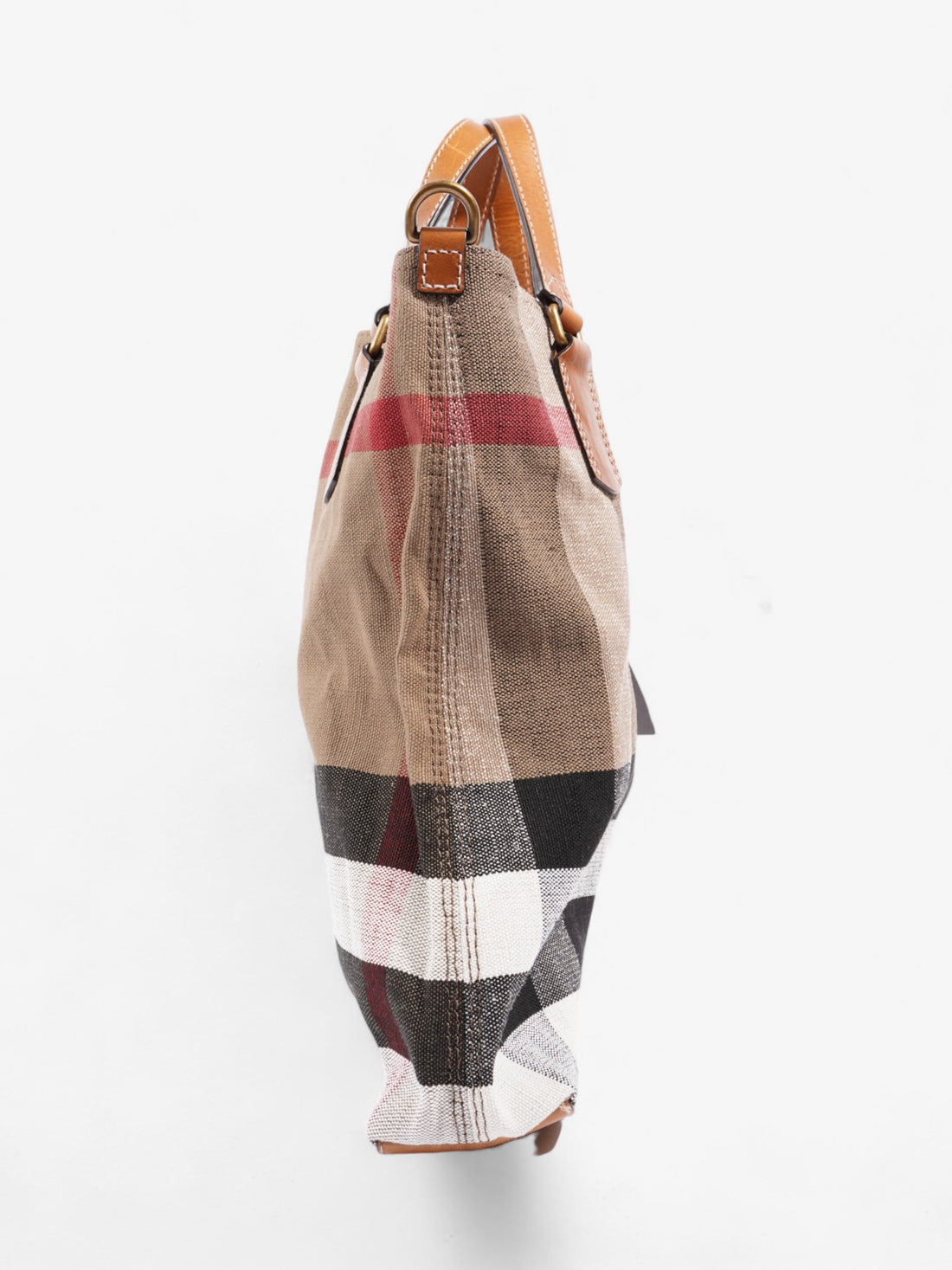 Burberry Tottenham Brit Tote Saddle Brown / House Check Canvas Medium