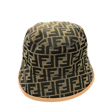 FENDI hat FXQ801 Polyester, Cotton Brown Zucca Bucket hat mens Used