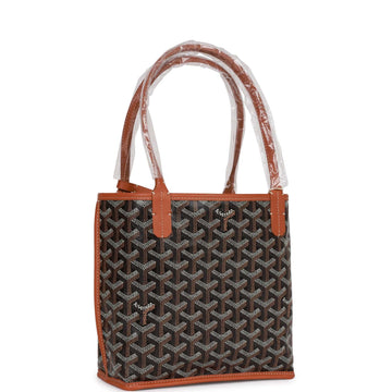 Goyard Goyardine Black Anjou Mini Reversible Tote Bag Silver Hardware