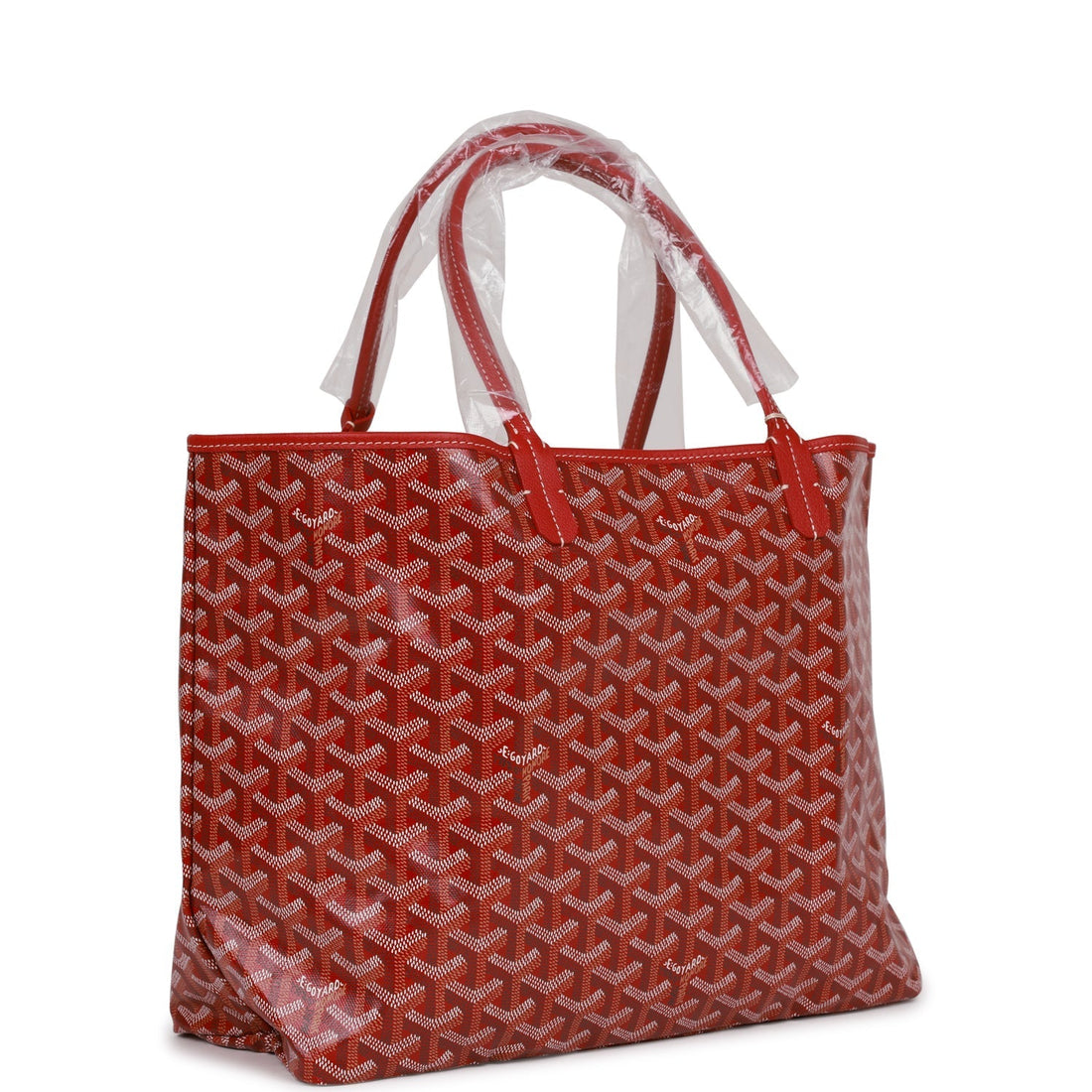 Goyard Goyardine Red St. Louis PM Tote Bag Silver Hardware