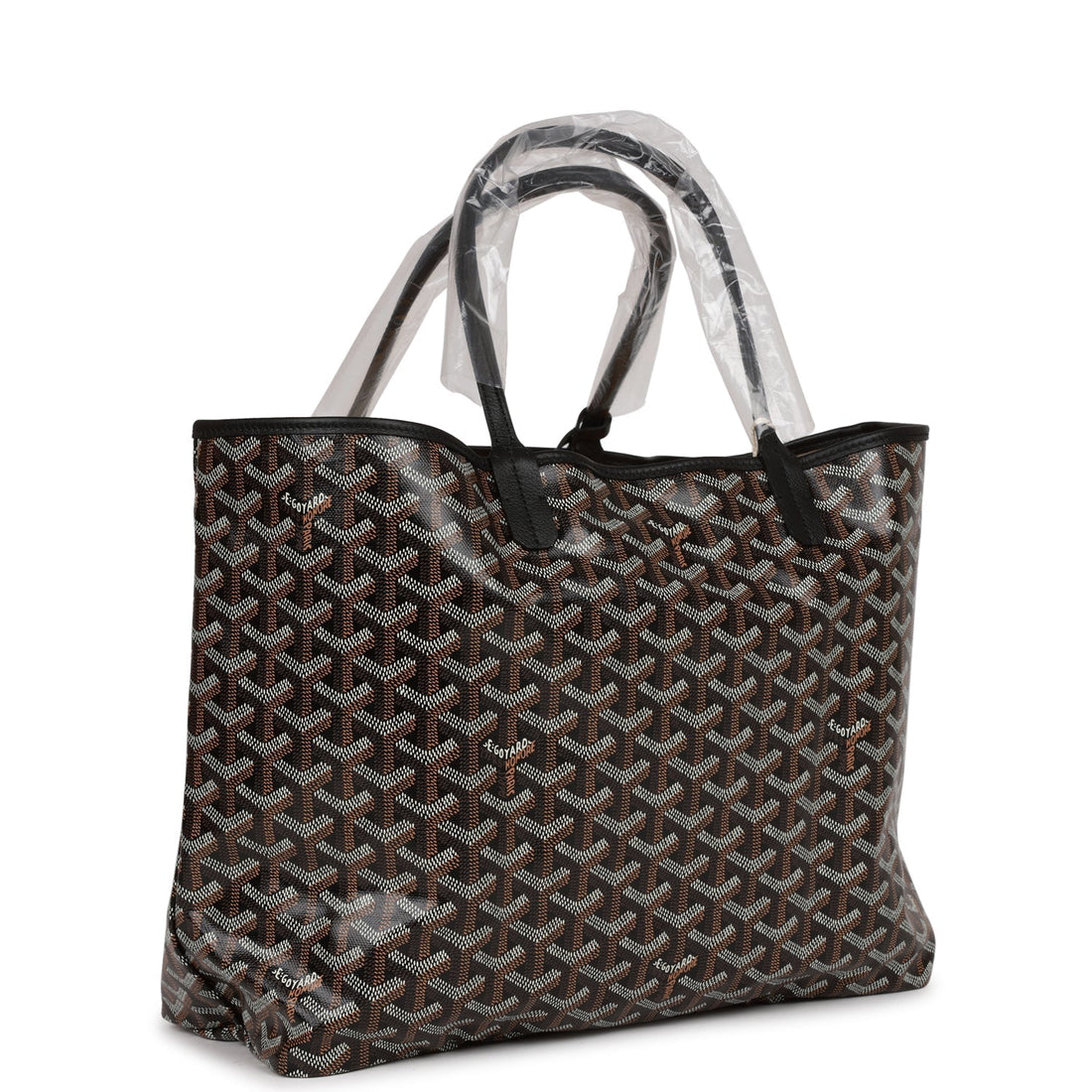 Goyard Goyardine Black St. Louis PM Tote Bag Silver Hardware