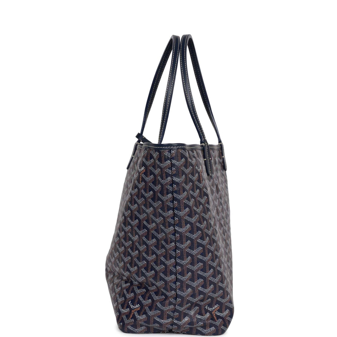 Goyard Goyardine Dark Blue St. Louis PM Tote Bag Palladium Hardware