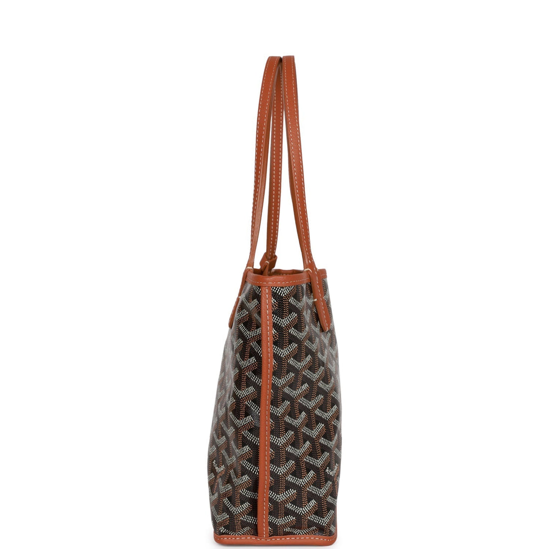 Goyard Goyardine Black Anjou Mini Reversible Tote Bag Palladium Hardware