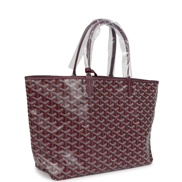 Goyard Goyardine Canvas Burgundy Saint Louis PM Tote Palladium Hardware