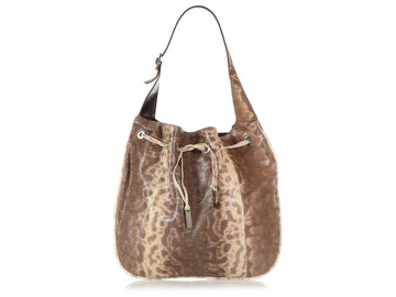 G*G Snakeskin Drawstring Hobo