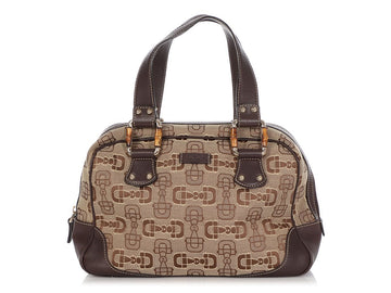 G*G Bamboo Horsebit Canvas Bag
