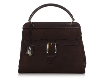 G*G Brown Suede Top Handle Bag