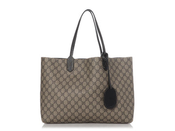 Gucci Large Black EC Supreme Monogram Reversible Tote