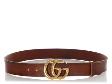 Gucci Brown Calfksin Wide EC Belt