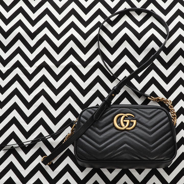Gucci Small Black EC Marmont Shoulder Bag