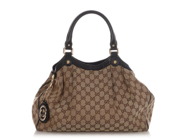 Gucci Brown EC Canvas Sukey Tote