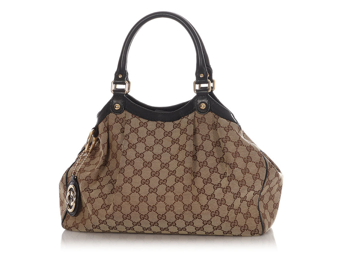 Gucci Brown EC Canvas Sukey Tote