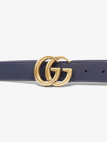 Gucci EC Marmont Belt Navy Leather 100cm 40"