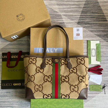 EC TOTE Bag Handbag Brown Medium Canvas 631685