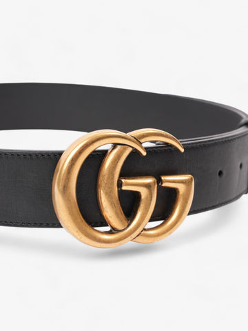Gucci EC Marmont 2015 Re-Edition Wide Belt Black / Gold Leather 80cm / 32"