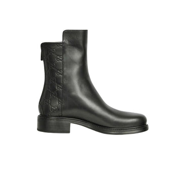 EC LEATHER ANKLE BOOTS BLACK