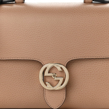 GUCCI INTERLOCKING G CALFSKIN TOP-HANDLE CAMELIA SHOULDER BAG