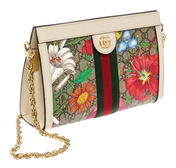 GUCCI GG SUPREME MONOGRAM FLORA WEB OPHIDIA CHAIN BAG