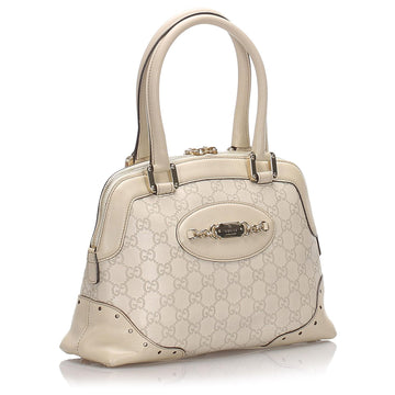 GUCCI GUCCISSIMA HORSEBIT LOGO PLAQUE CALFSKIN SHOULDER BAG