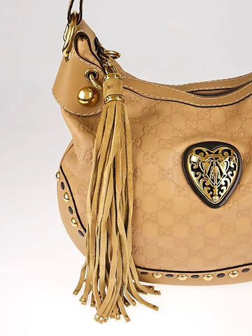 GUCCI GUCCISSIMA LEATHER BABOUSKA HEART HOBO BAG