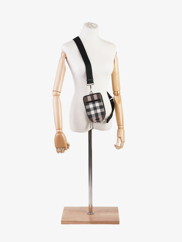 Burberry Phone Case Crossbody Dark Birch Brown Coated Canvas