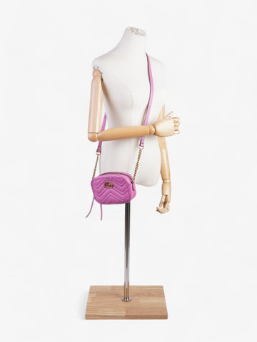 Gucci EC Marmont Light Purple Matelasse Leather Mini