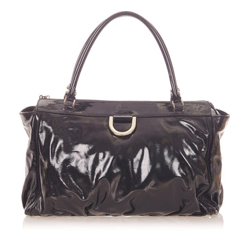 G*G Abbey D-Ring Patent Leather Handbag (SHG-19814)