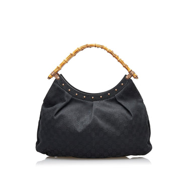Gucci Bamboo GG Canvas Hobo Bag (SHG-yNeroE)