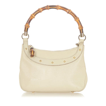 G*G Bamboo Nailhead Leather Handbag (SHG-19475)