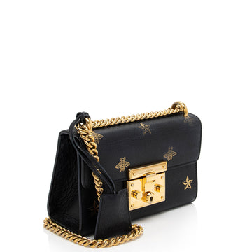Gucci Calfskin Bee Star Padlock Small Shoulder Bag (SHF-eUzWHo)