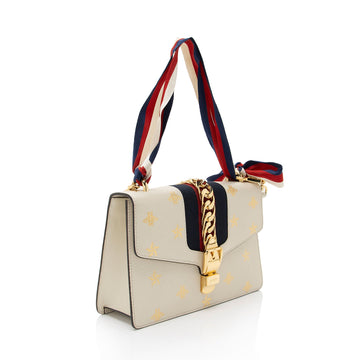 Gucci Calfskin Bee & Star Sylvie Small Shoulder Bag (SHF-IX45Hi)