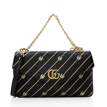 G*G Calfskin Thiara Double Shoulder Bag (SHF-14479)