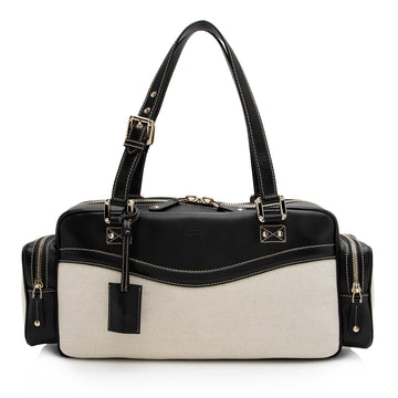 Gucci Canvas Leather East West Multi-Pocket Satchel (SHF-22759)