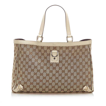 Gucci CS Canvas Abbey D- Ring Tote Bag (SHG-15772)