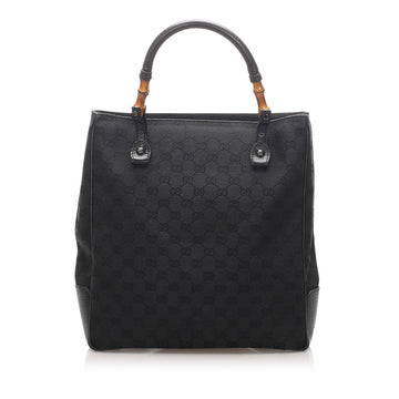 Gucci GG Canvas Bamboo Tote  (SHG-13780)