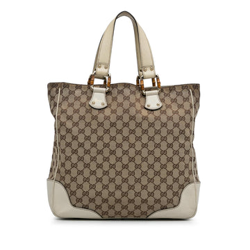 Gucci GG Canvas Bamboo Tote Bag (SHG-J7IVAF)