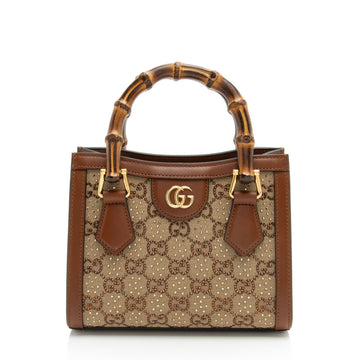 Gucci Crystal GG Canvas Bamboo Diana Mini Tote (SHF-E7QQjx)