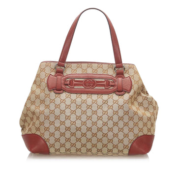 Gucci CS Canvas Dressage Tote Bag (SHG-18067)
