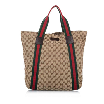 Gucci CS Canvas Web Tote Bag (SHG-16774)