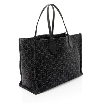 Gucci GG Denim Ophidia Large Tote